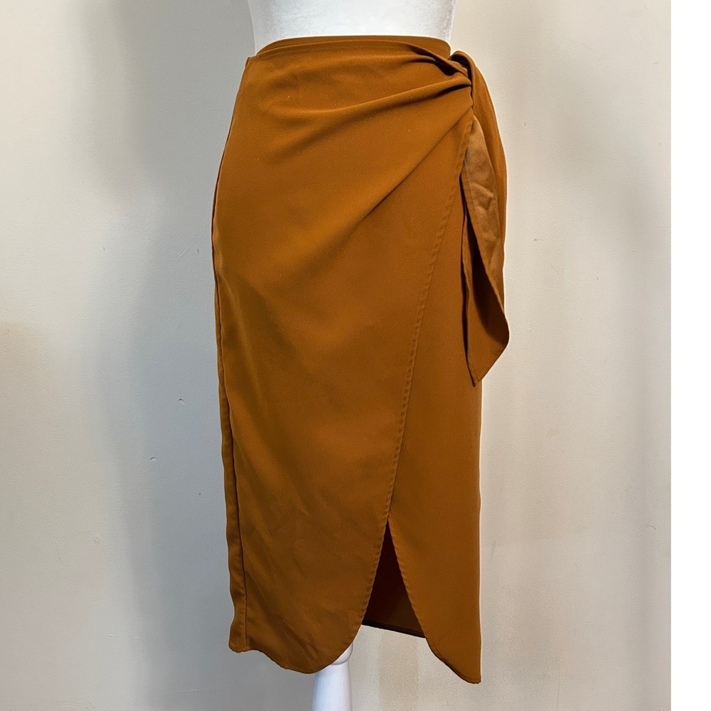 & Other Stories Wrap Midi Skirt Burnt Orange Ochre Size 0 Paris Atelier‎